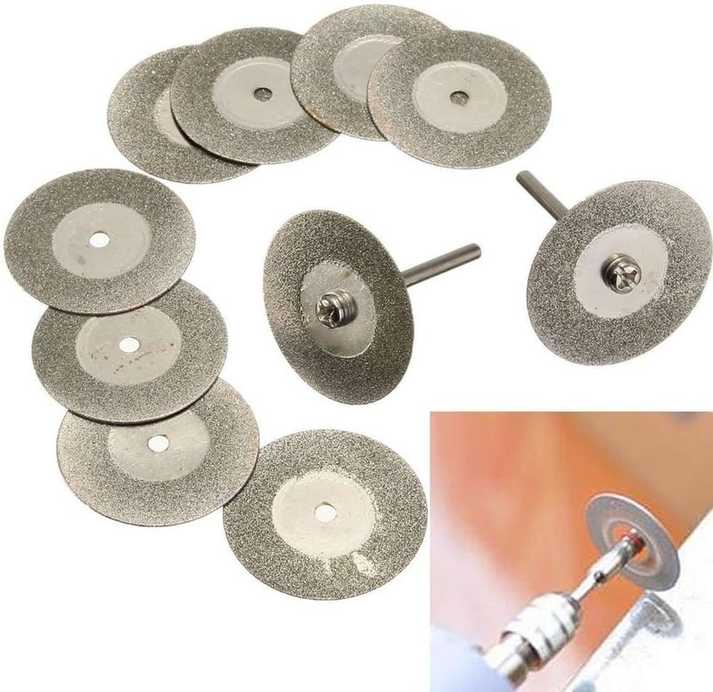 Lukcase Diamond Cutting Wheel Cut Off Discs Coated Rotary Tools W/Mandrel 25mm for Dremel by YEEZUGO - Image 3
